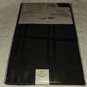 Round Origins Microfiber Tablecloth-Black